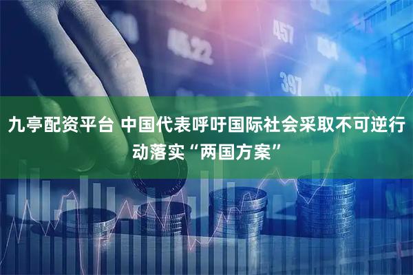 九亭配资平台 中国代表呼吁国际社会采取不可逆行动落实“两国方案”